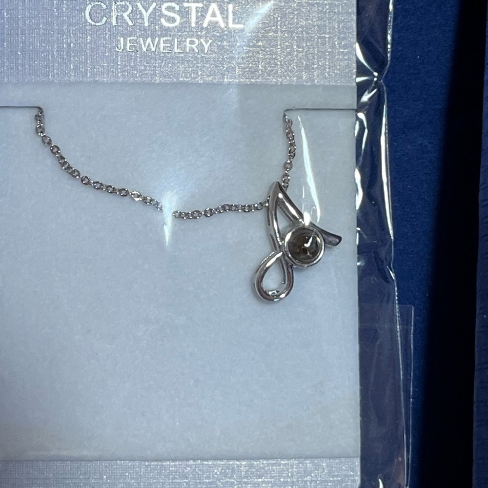 Initial necklace letter A with “I Love You" in 100 different languages NIB - Picture 4 of 4